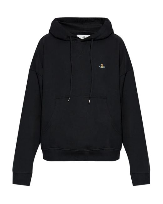 Vivienne Westwood Blue Orb-Embroidered Hoodie for men