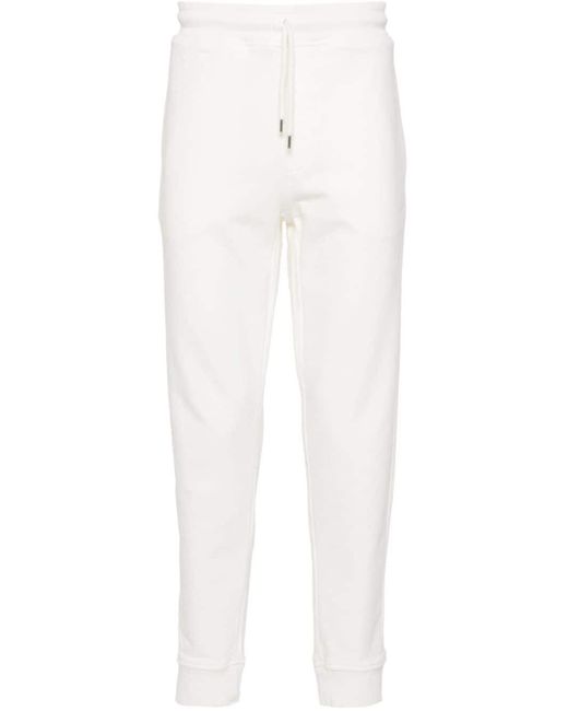 C P Company White Embroidered-logo Cotton Track Pants for men