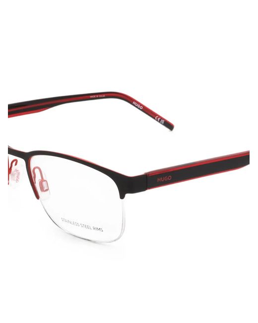 Boss White Half-Rim Rectangle-Frame Glasses for men