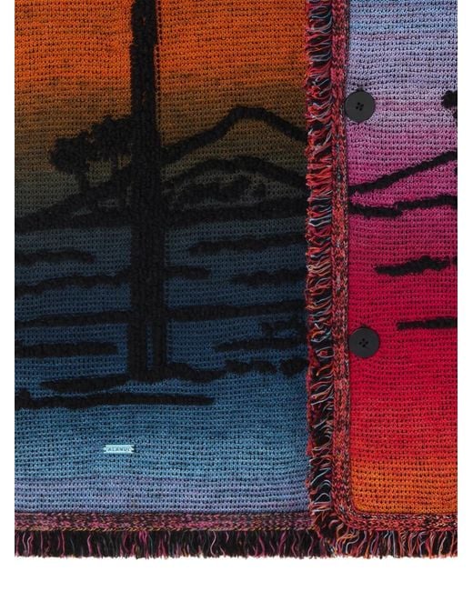 Alanui Red Sunset Stories Cardigan for men