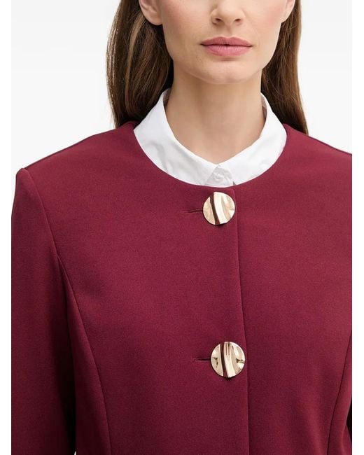 Joseph Ribkoff Red Button Flap-Pocket Jacket