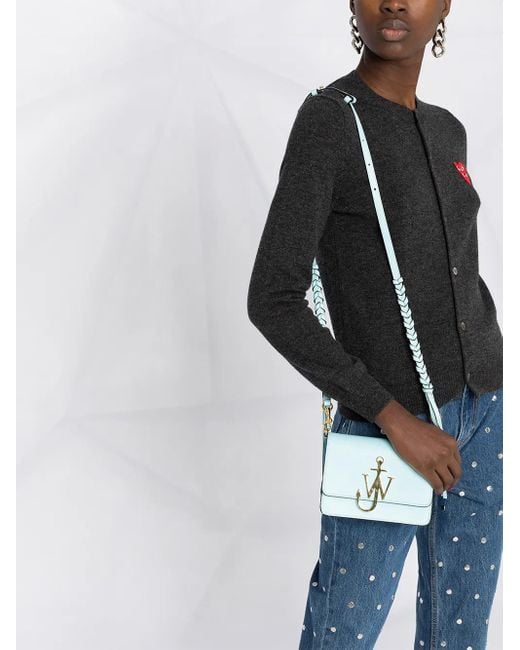 COMME DES GARÇONS PLAY Gray Overlapping Heart Wool Cardigan