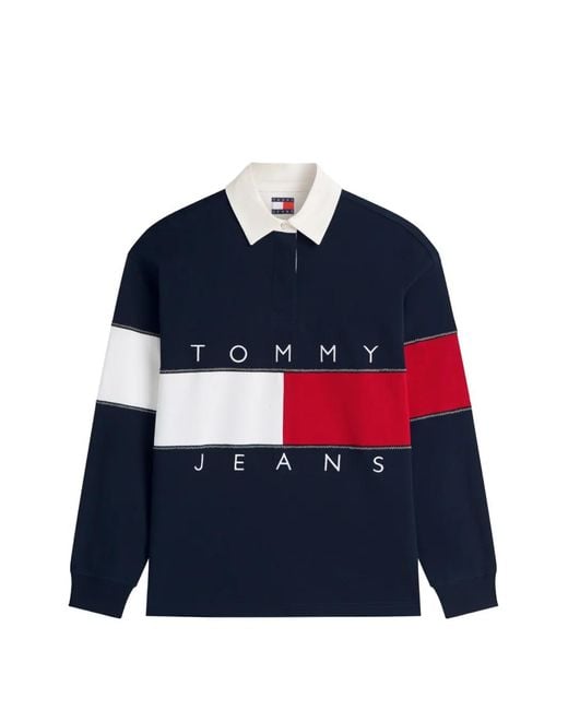 Tommy Hilfiger Blue Logo-Embroidered Sweatshirt