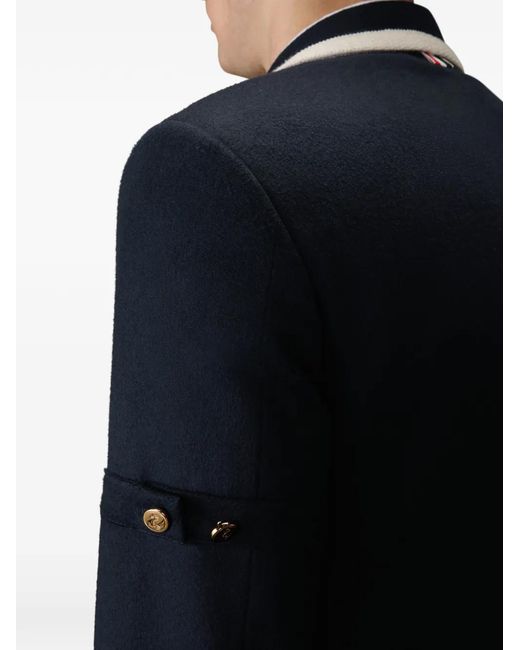 Thom Browne Blue Zibeline Tennis Embroidery Sportcoat With Armbands for men