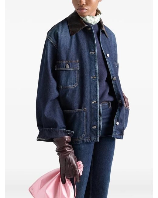 Prada Denim Trucker Jack in het Blue