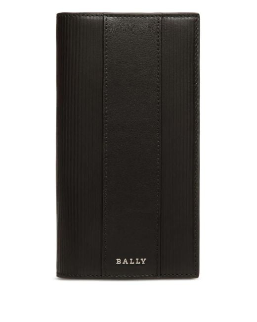 Bally Black Ribbed Leather Wallet for men