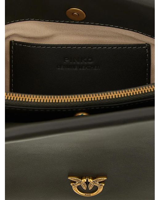 Pinko Black Mini Triplet Metal-Details Shoulder Bag