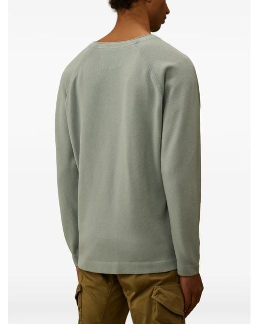 C P Company Green Logo-Embroidered Sweatshirt for men