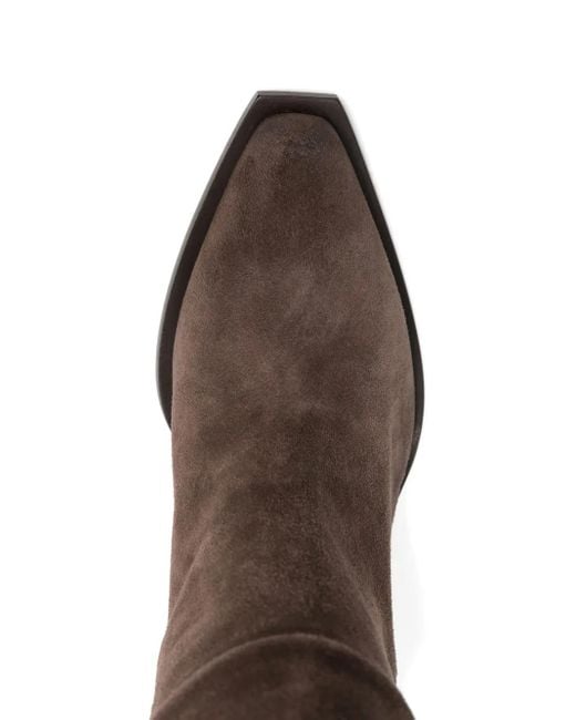 Vic Matié Brown 80Mm Calf-Suede Pointed-Toe Boots