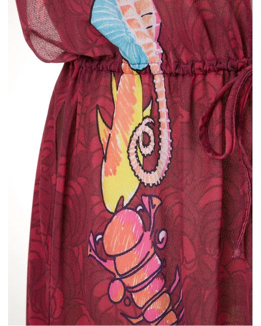 Amir Slama Red Printed Beach Dress