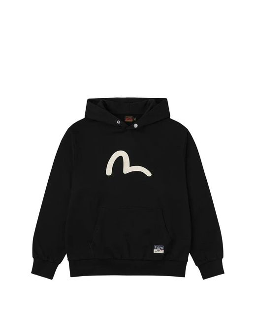 Evisu Black Seagull-Print Hoodie for men
