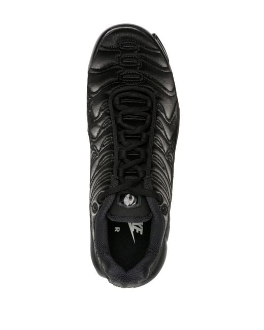 Nike Black Air Max Plus Embroidered-Logo Sneakers