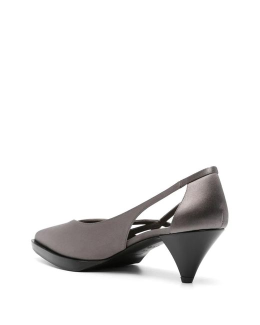 Prada Gray 60Mm Satin Cut-Out Pumps