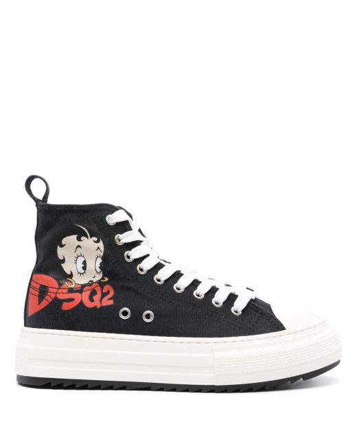 DSquared² Betty Boop Berlin Sneakers in het Black