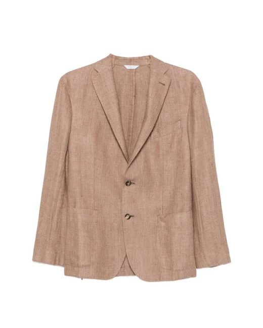 Boglioli Natural Blazer Boutonné À Chevrons for men