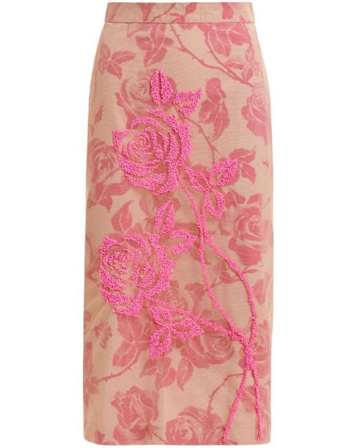 Essentiel Antwerp Pink Hisces Midi Skirt