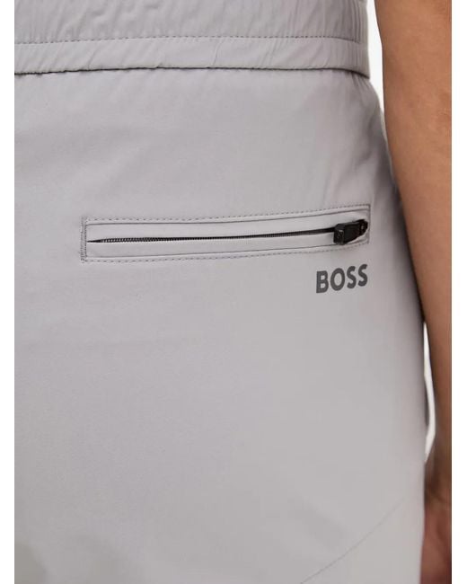 Boss Gray Tapered-Fit Trousers for men