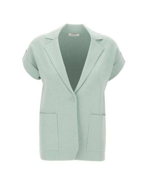 Kangra Green Blazer À Manches Retroussées