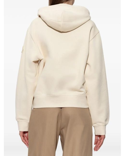 Moncler Natural Plant-Patterned Cotton Hoodie