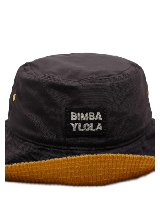Bimba Y Lola Black Fischerhut mit Cordbesatz und Logo-Patch