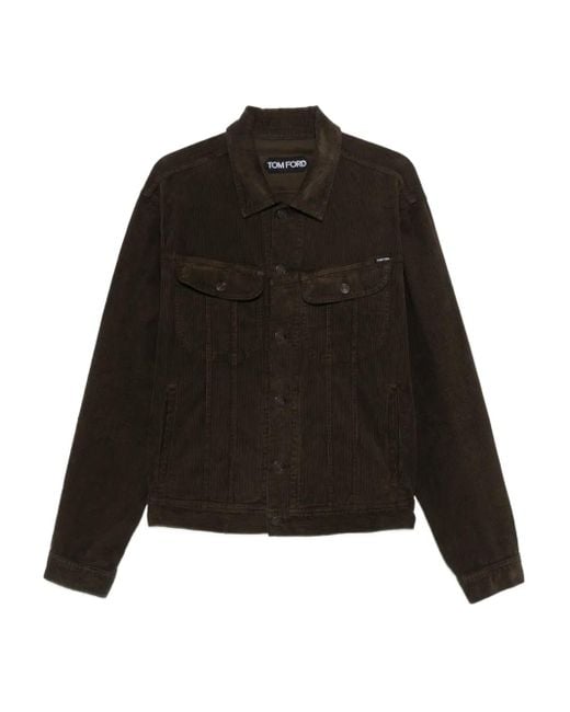 Tom Ford Black Dark Moss Corduroy Jacket for men