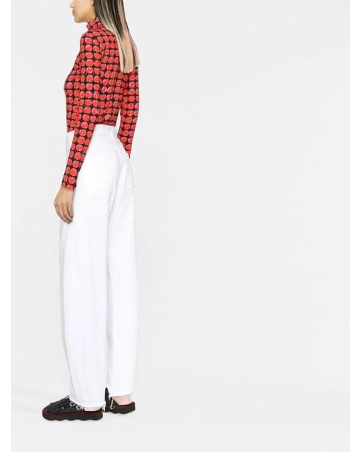 LaDoubleJ Multicolor Cherry-Print Turtle Neck Top