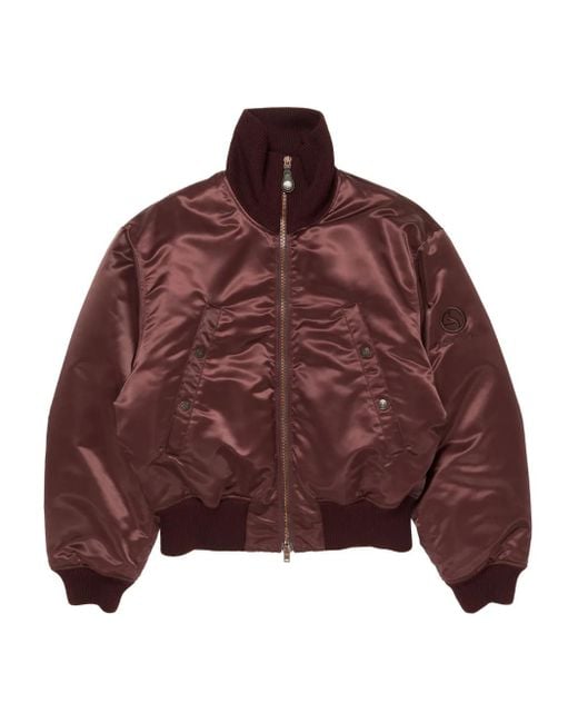 Acne Red Satin-Finish Bomber Jacket for men