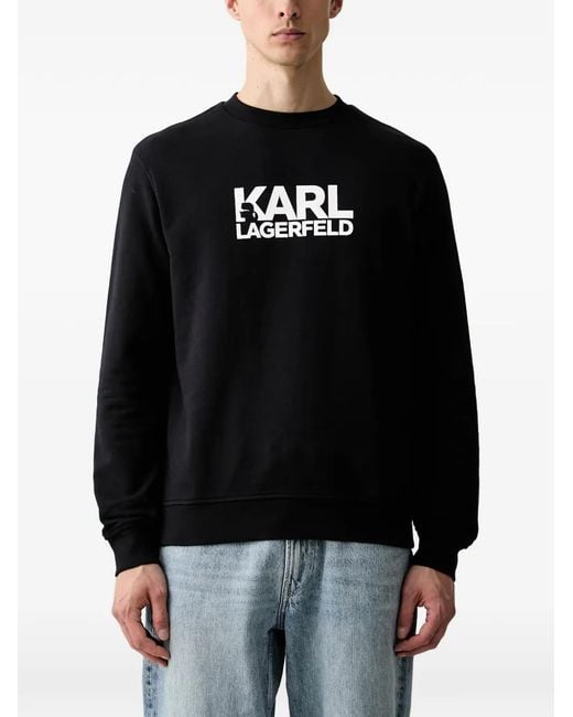 Karl Lagerfeld Black Logo-Print Sweatshirt for men