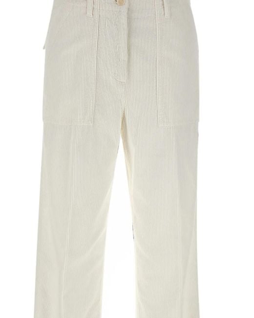 Aspesi White Corduroy Trousers