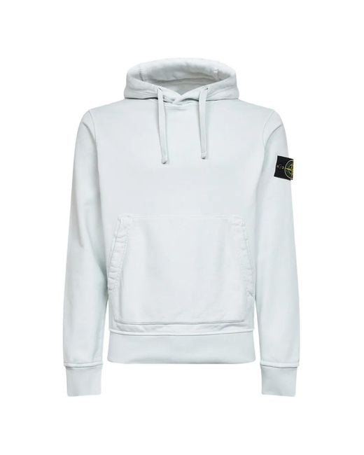 Stone Island Blue Sky Organic Cotton Hoodie for men