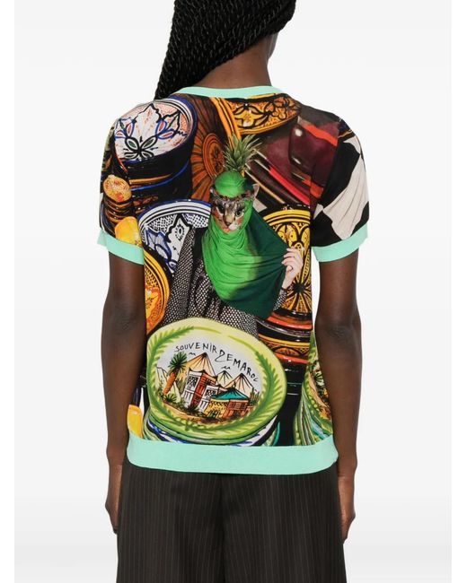 The Artistylist Green Graphic-Print T-Shirt