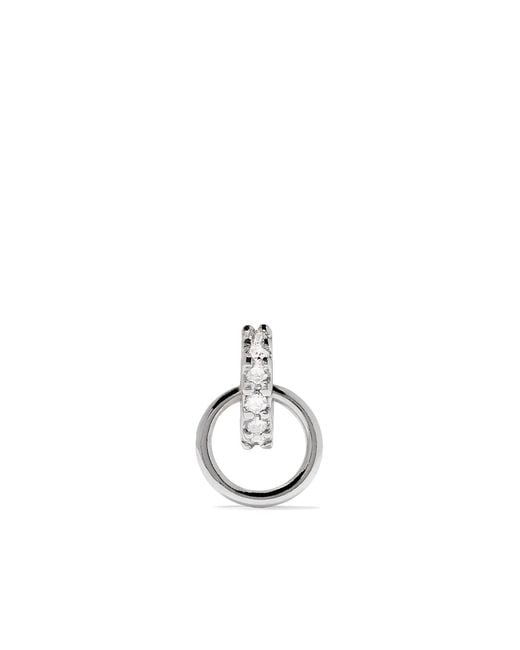 Maria Black White 14Kt Lila Diamond Hoop Stud