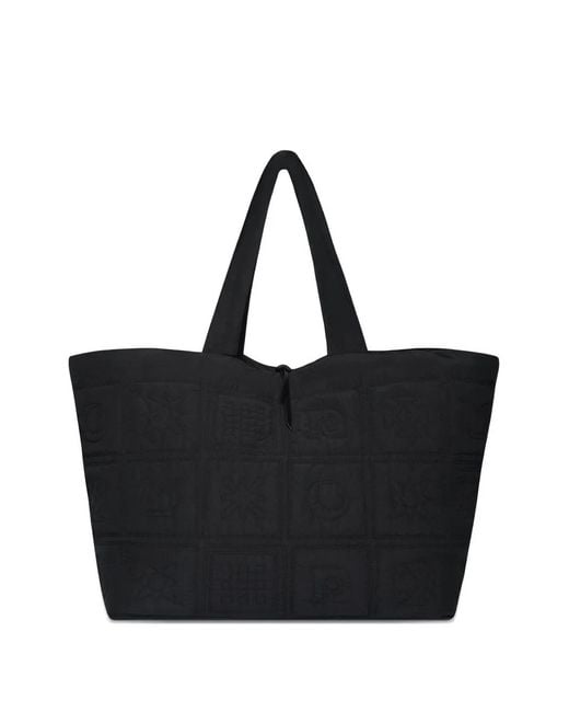 Nanushka Black Symbol Quilted Geometric Tote Bag