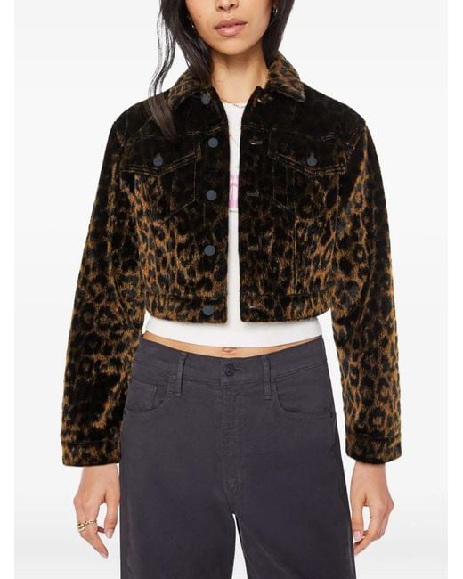 Mother Black The Short Stack Leopard Jacket