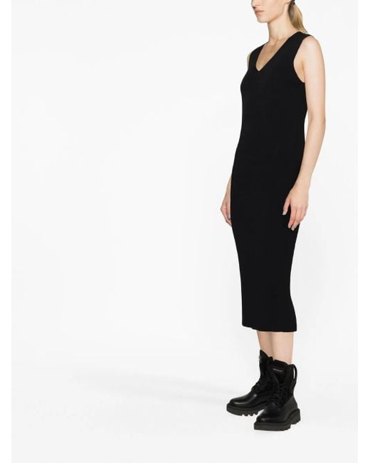 Moncler Black Knitted Midi Dress