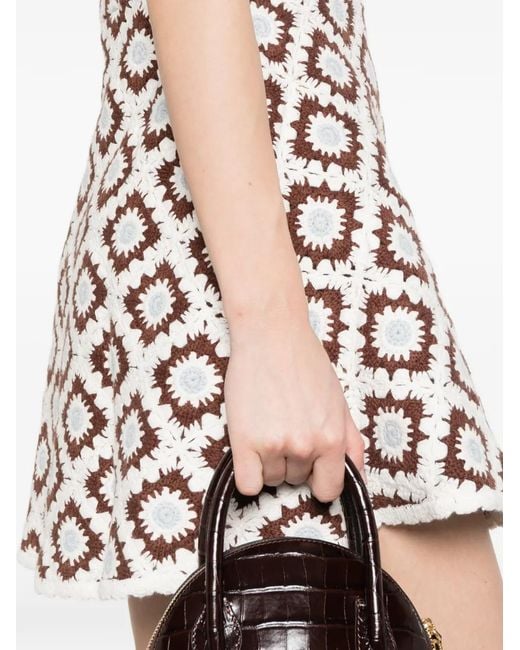 Maje White Pattern Mini Dress