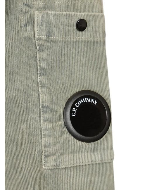 C P Company Green Lens-Detail Corduroy Shirt for men