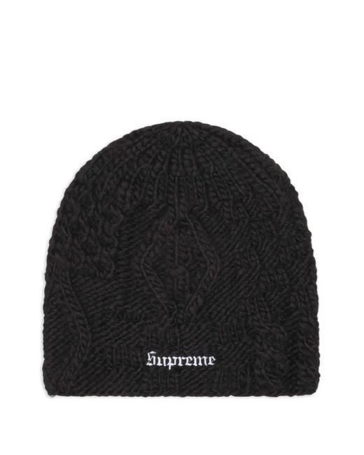 メンズ Supreme ブロックニット ビーニー Black