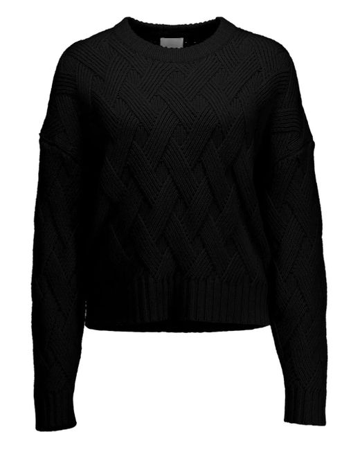 Allude Black Cable-Knit Knit