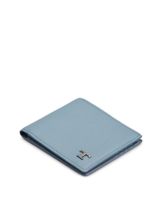 Portafoglio bi-fold con placca logo di Tod's in Blue da Uomo
