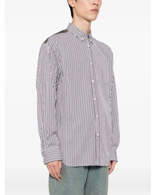 we11done Gray Striped Button-Down Shirt for men