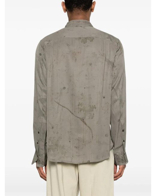 Ziggy Chen Gray Pocket Print Shirt for men