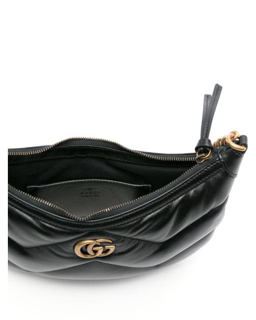 Petit sac porté épaule à motif Marmont Gucci en coloris Black