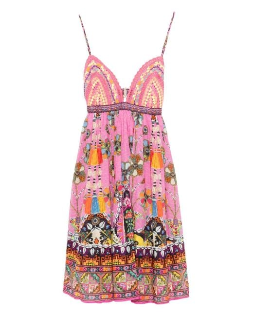 LONG TIERED DRESS WITH BOW TIES PATCHWORK PANORAMA