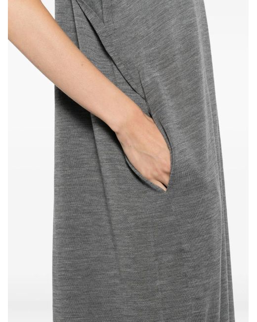JNBY Gray Ärmelloses Kleid Mit V-Ausschnitt