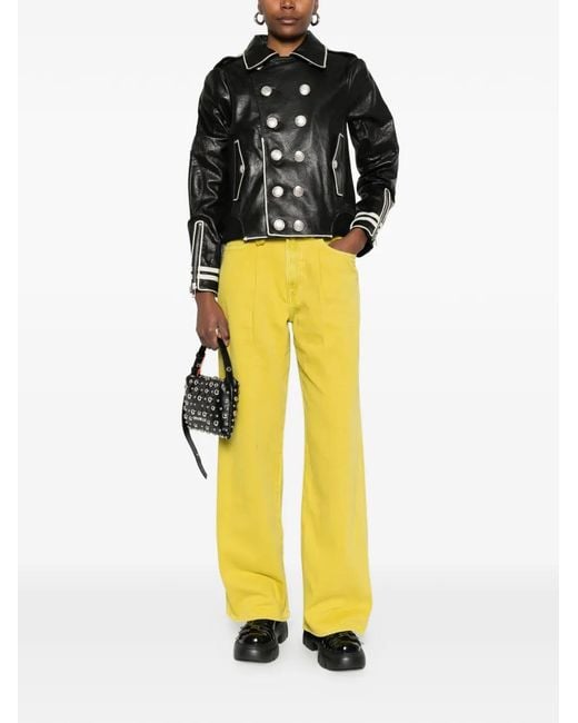 R13 Yellow Damon Pleated Jeans