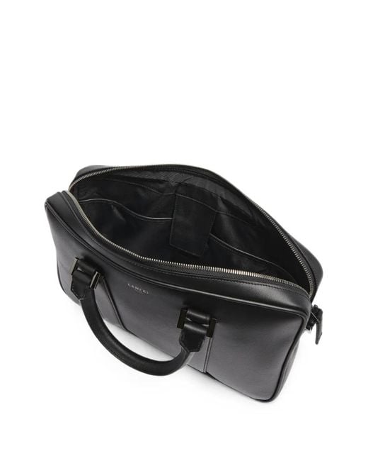 Lancel Black Edgard Smooth-Leather Laptop Bag for men