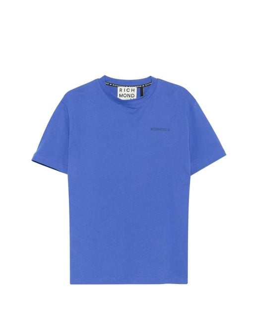 John Richmond Blue Logo-Detail T-Shirt for men