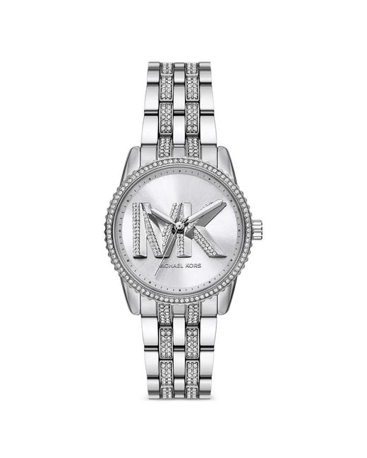 Michael Kors White Montre À Ornements En Cristal 35 Mm