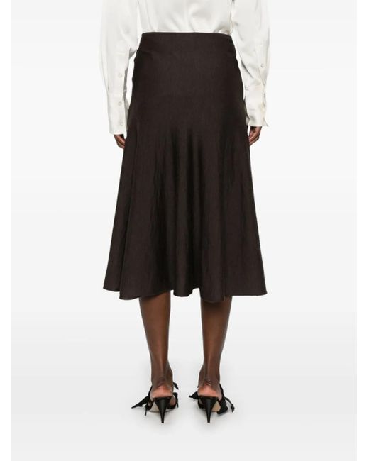 Khaite Black Mayu Midi Skirt
